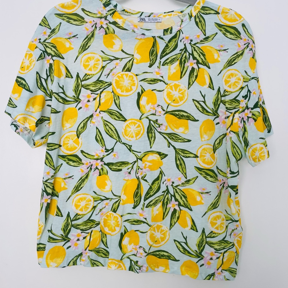Zara Women's Lemon Print Blouse - Yellow and Green